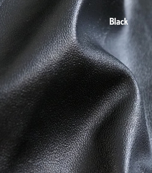 MANON マノン アミカルシャツ 長袖 フェイクレザー ギャザーブラウス レディース