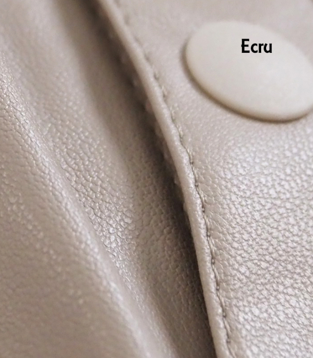 MANON マノン アミカルシャツ 長袖 フェイクレザー ギャザーブラウス レディース