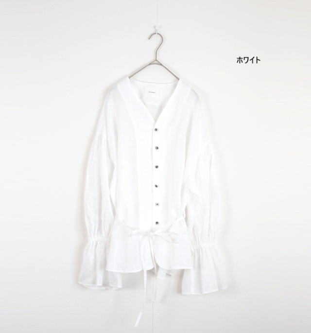 MANON マノン リネンカーディガンブラウス バルーンスリーブ