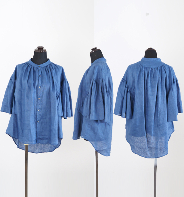 美品☆ manon マノン　リネン クレリック アミカルシャツ 楽天市場】manon マノン フレンチリネン ギャザースリーブ