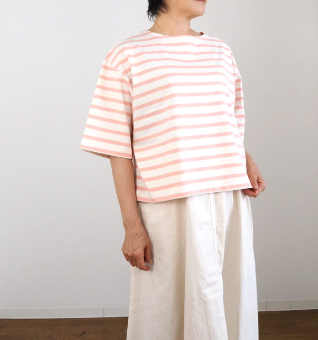 MANON マノン ボートネックボーダーTシャツ レディース
