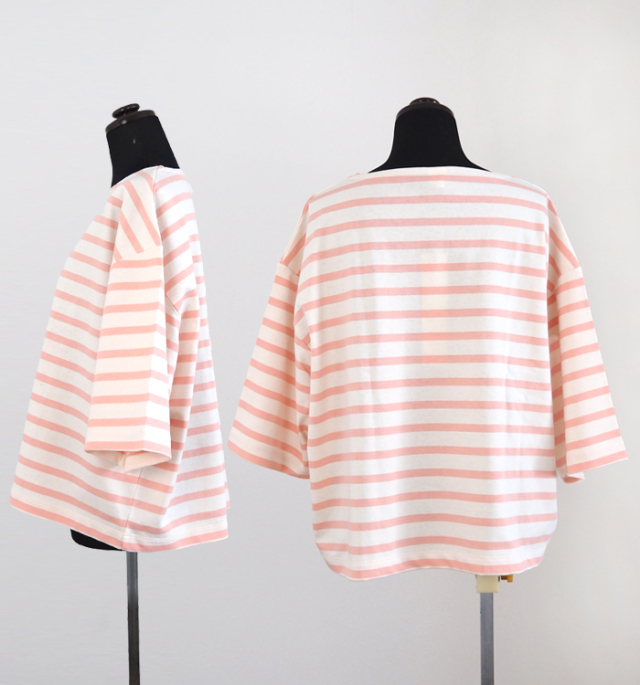MANON マノン ボートネックボーダーTシャツ レディース