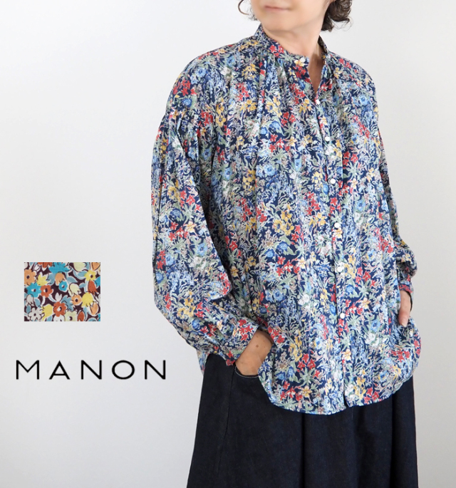 MANON マノン リバティプリントアミカルシャツ レディース