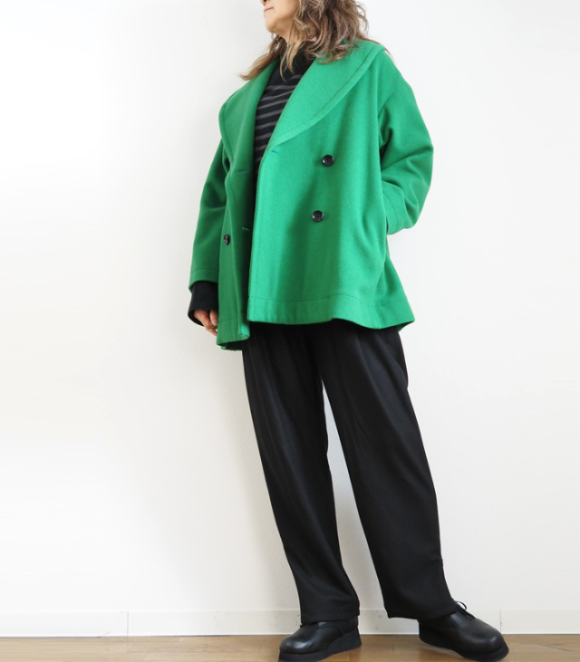 nicholson and nicholson ニコルソンアンドニコルソン メルトンウールコート グリーン レディース