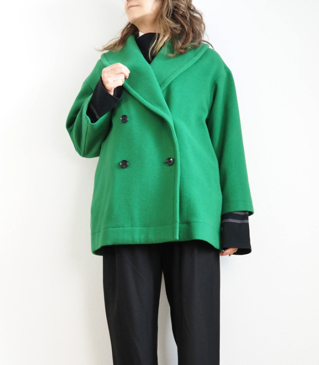 nicholson and nicholson ニコルソンアンドニコルソン メルトンウールコート グリーン レディース