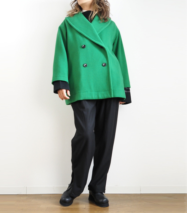 nicholson and nicholson ニコルソンアンドニコルソン メルトンウールコート グリーン レディース