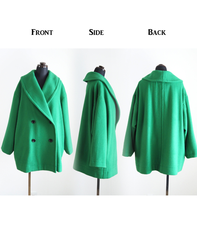 nicholson and nicholson ニコルソンアンドニコルソン メルトンウールコート グリーン レディース