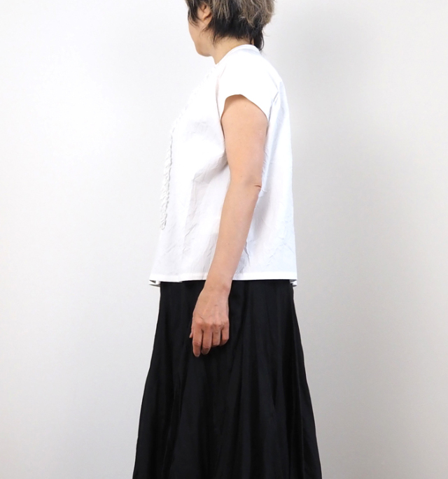 nicholson and nicholson ニコルソンアンドニコルソン シワ加工 フリルブラウス