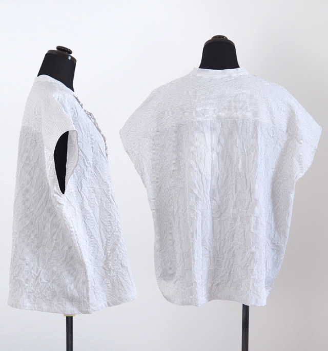 nicholson and nicholson ニコルソンアンドニコルソン シワ加工 フリルブラウス