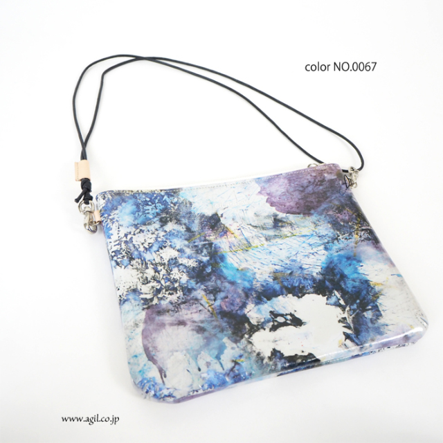 CILANDSIA(チランドシア) サコッシュ 牛革プリントレザー ラミネート加工 メンズ レディース