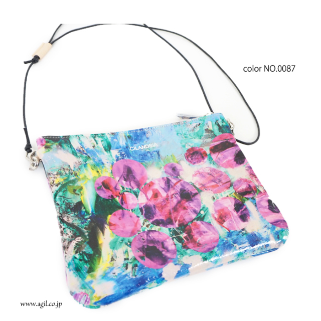 CILANDSIA(チランドシア) サコッシュ 牛革プリントレザー ラミネート加工 メンズ レディース