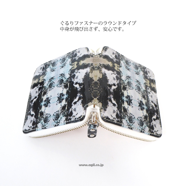 CILANDSIA(チランドシア) 二つ折り ラウンドファスナー ミニ財布