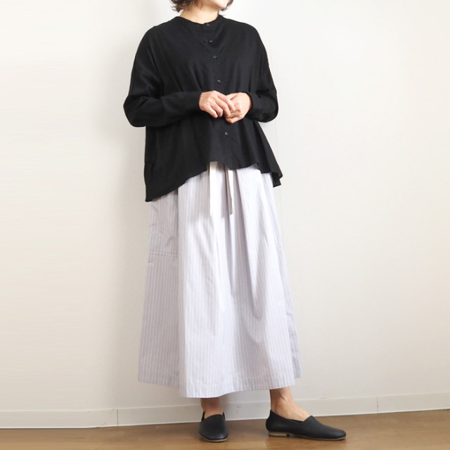 NICO.nicholson&nicholson　バンドカラーチェックシャツ