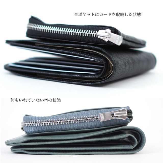 REN レン 本革 2つ折り財布 外ポケット ミニウォレット レディース