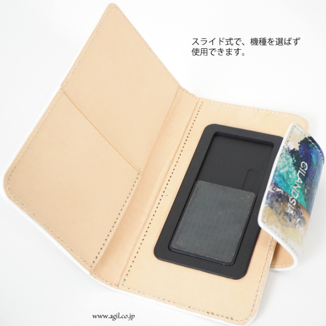 CILANDSIA(チランドシア) 牛革プリントレザー スマートフォンケース ラミネート加工 メンズ レディース