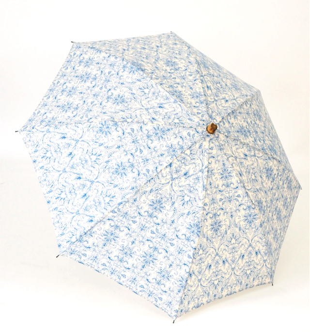 SUR MER シュールメール 日傘 折り畳み傘 ダマスク柄  ブルー 日本製 レディース