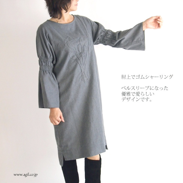 tiny dinosaur(タイニーダイナソー) フランネル コットンサックワンピース レディース