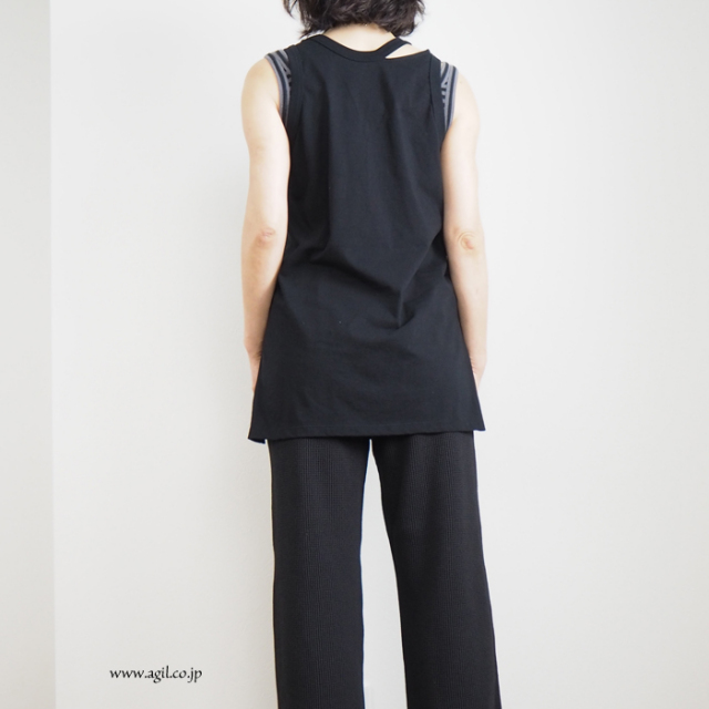 tiny dinosaur(タイニーダイナソー) ノースリーブ レースチュニック ブラック レディース 