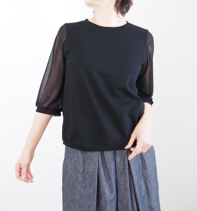 FERALFLAIR VISIONAIRE フィラルフレアヴィジョネア プルオーバーカットソー コットン シフォン袖