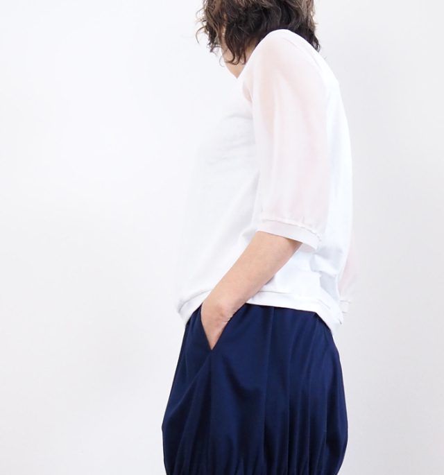 FERALFLAIR VISIONAIRE フィラルフレアヴィジョネア プルオーバーカットソー コットン シフォン袖