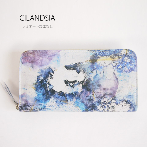 CILANDSIA (チランドシア) 牛革プリント ラウンドファスナー長財布 0067 レディース・メンズ 送料無料