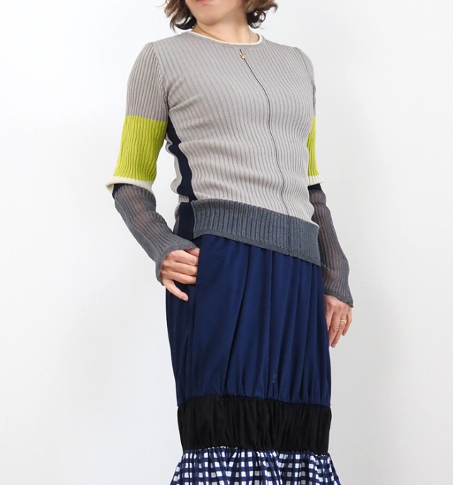 マルシャルテル MARECHAL TERRE ニット カラーブロック クルーネック レディース zmt251nk017 MARECHAL TERRE マルシャルテル ニット カラーブロック クルー