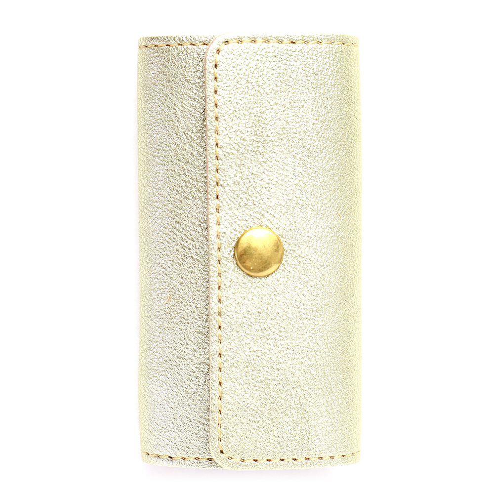 キーケース 3つ折り 4連 本革 日本製 レザー 牛革 金 銀 ゴールド シルバー