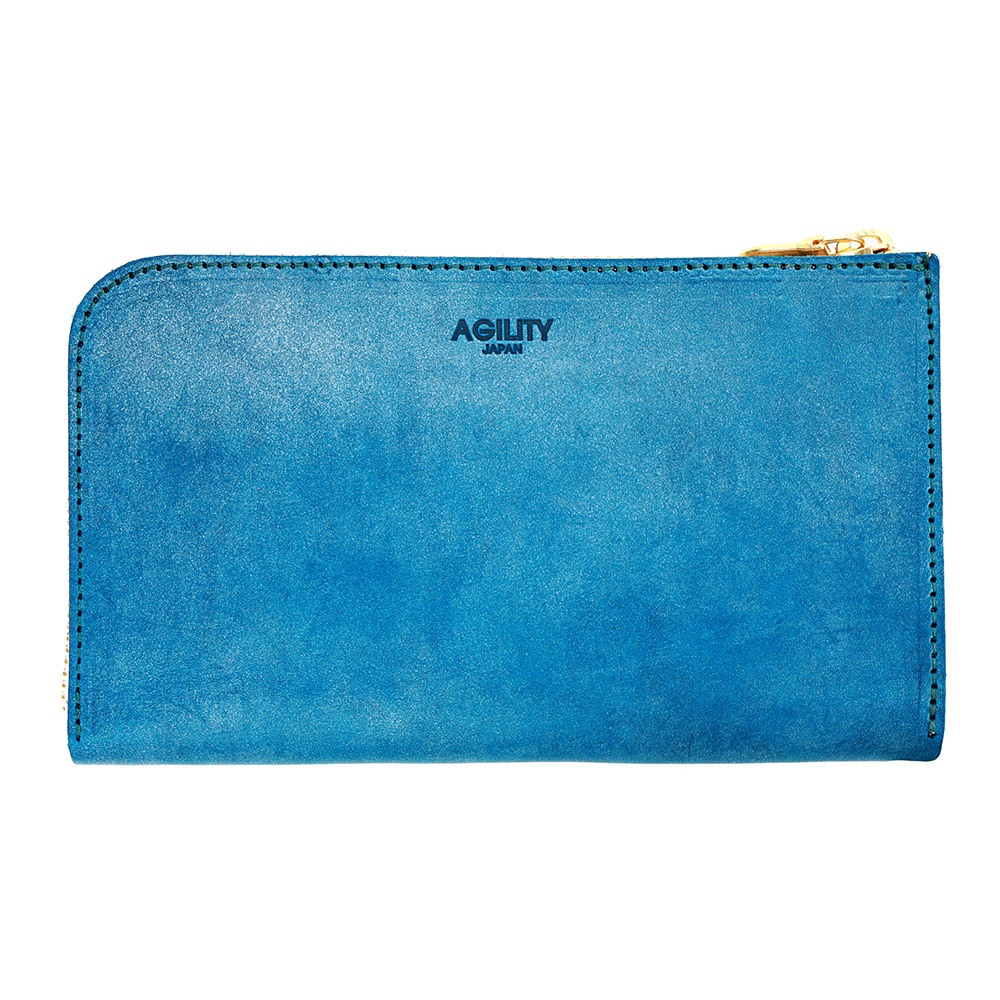 L字ファスナー 財布 トラベルウォレット 旅行財布 メンズ レディース 大容量 ターコイズブルー