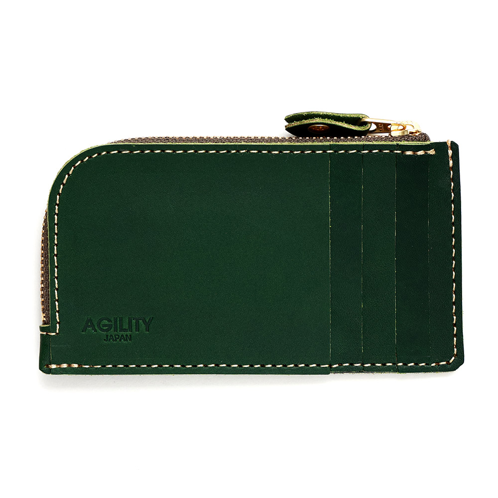 財布 フラグメントケース L字ファスナー 本革 レザー 薄型 スリム