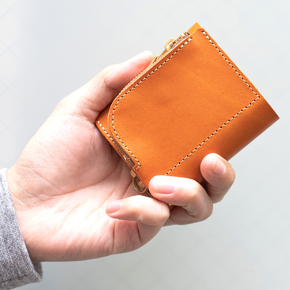 キーケース 財布 一体 スマートキー 一体型 小銭入れ 三つ折り財布 5連 本革 栃木レザー