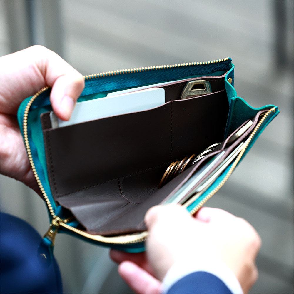 長財布 コンパクト L字 薄い スリム シンプル 革 本革 レザー 小さい メンズ レディース