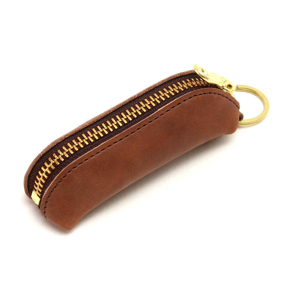 小銭入れ コインケース 60枚 縦長 革 本革 シンプル 革小物 キーリング