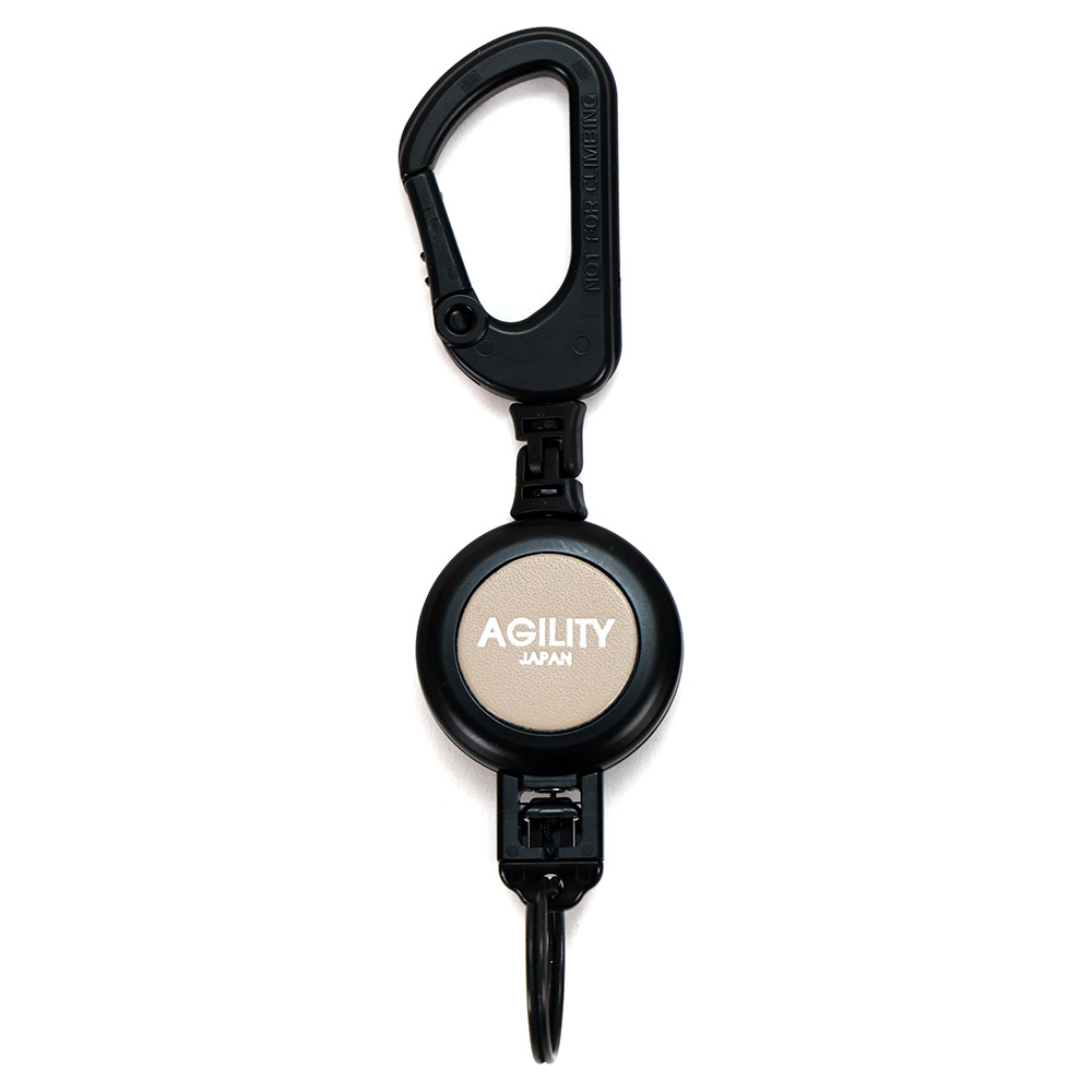 カラビナ リール 伸びる 頑丈 ロック キーホルダー コンパクト 小さめ レザー おしゃれ