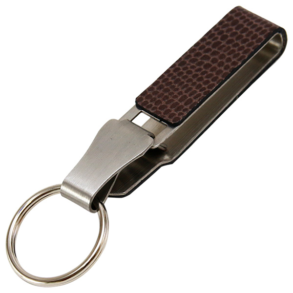 キーホルダー アルミ 金属 レザー 日本製 ピンセット型