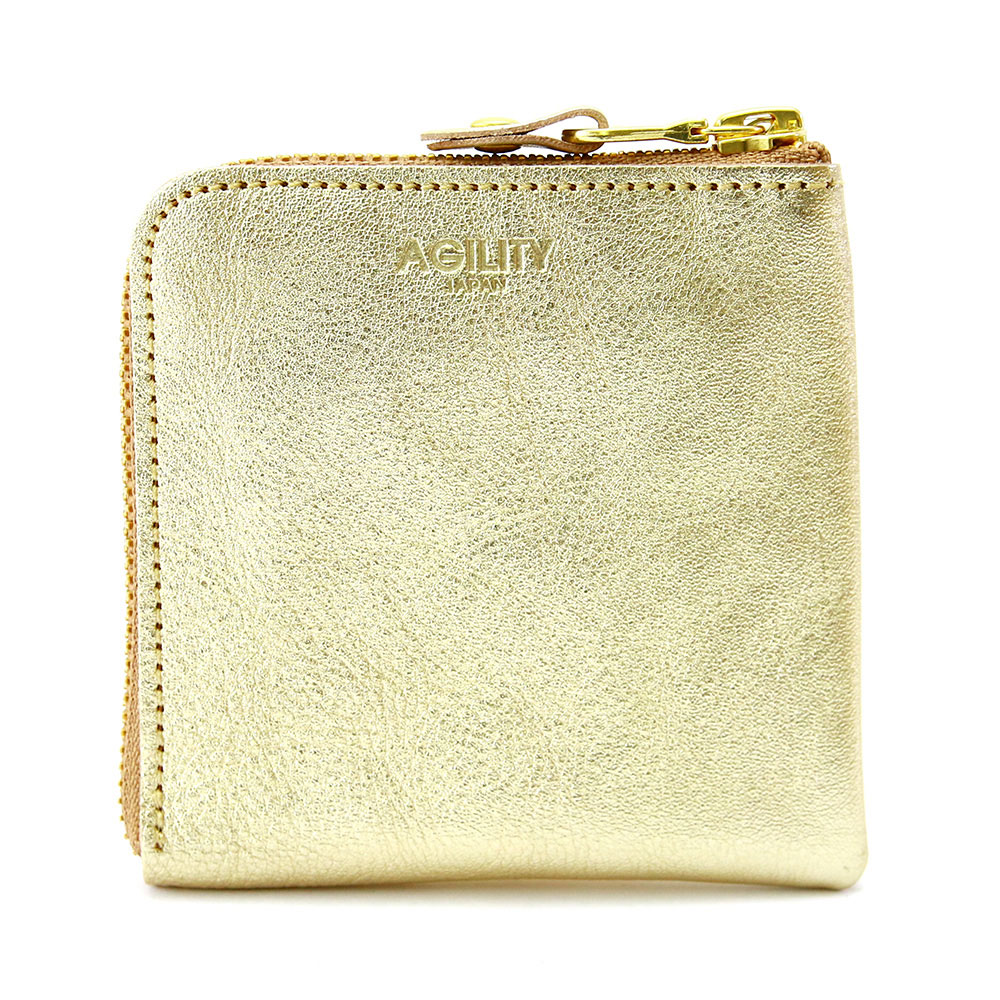 ハーフウォレット コインケース カードケース 札入れ レザー 金 銀 ゴールド シルバー