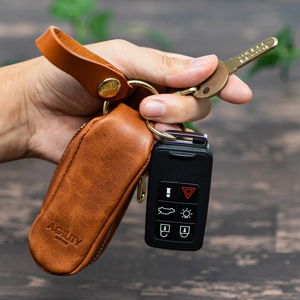 キーケース リモコンキー スマートキー レザー 革 ベルトループ レザーアイテム