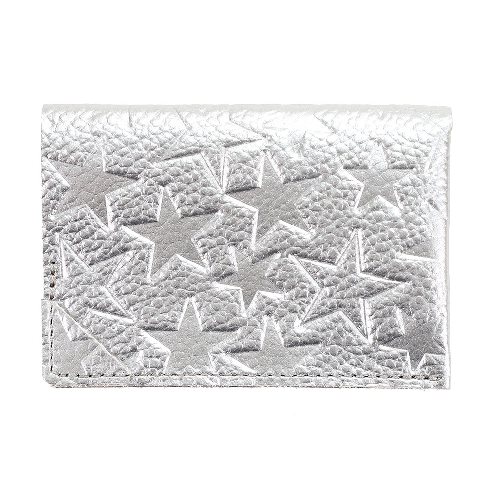 星柄 スター かわいい おしゃれ カードケース 名刺入れ 薄い スリム 30枚収納 レザー レディース 日本製