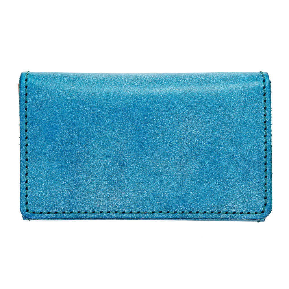 カードケース 名刺入れ レザー 本革 牛革 日本製 シンプル ターコイズ ビジネス