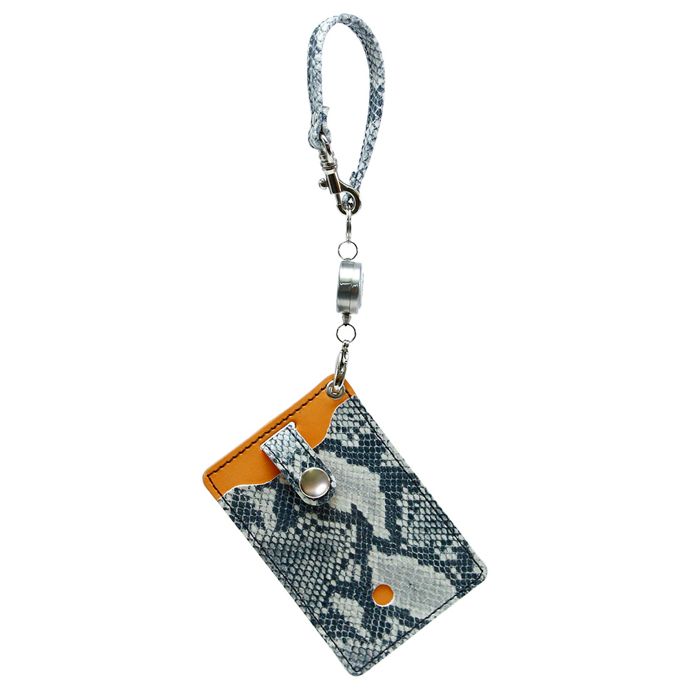 パスケース リール付き 定期入れ 2枚 レディース アニマル柄 ゼブラ パイソン