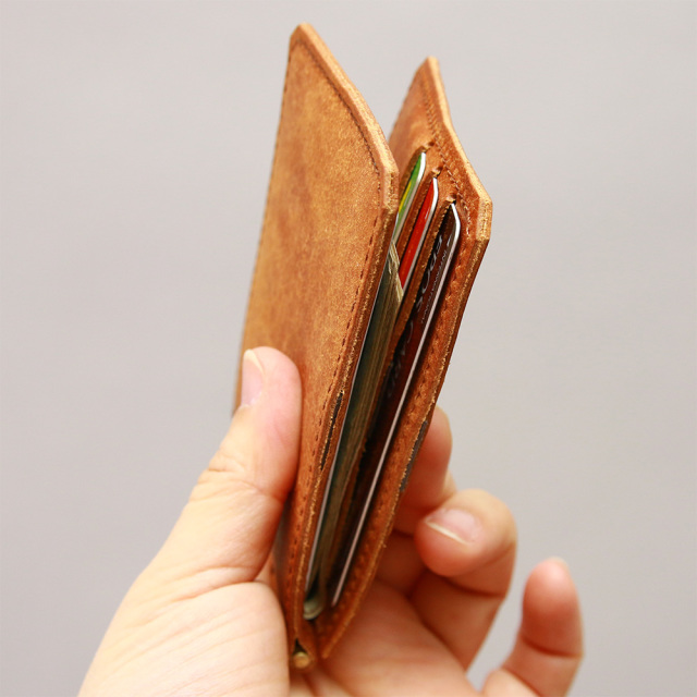 マネークリップ 蝶番 カードポケット 二つ折り 本革 レザー おしゃれ