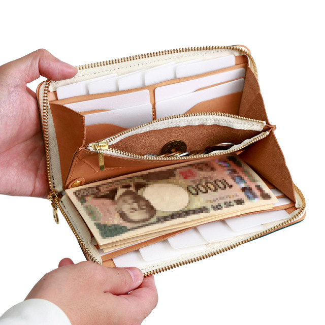 長財布 ラウンドファスナー 大容量 カードがたくさん入る 縦 横 本革 レザー シンプル