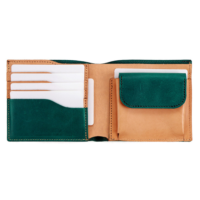 二つ折り財布 シンプル 薄い 定番 使いやすい メンズ レディース 革 レザー 