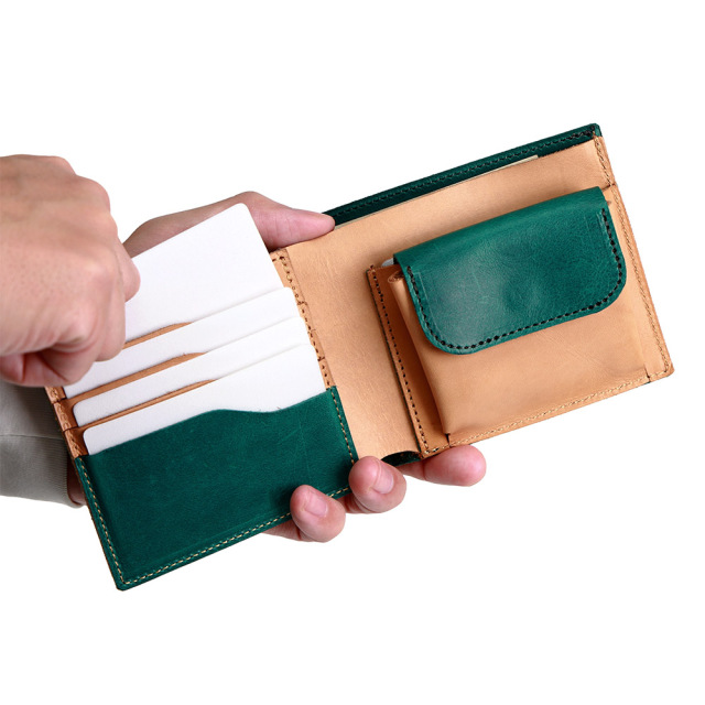 二つ折り財布 シンプル 薄い 定番 使いやすい メンズ レディース 革 レザー 