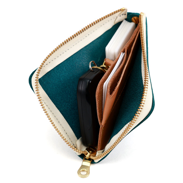 財布 スマートキーが入る イヤホン 2個 まとめる 一体 ミニマリスト コンパクト 革 レザー