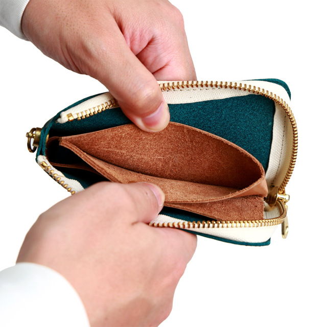 財布 スマートキーが入る イヤホン 2個 まとめる 一体 ミニマリスト コンパクト 革 レザー