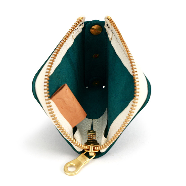 L字ファスナー ミニポーチ イヤホンポーチ キーポーチ キーケース 小物 革 レザー おしゃれ