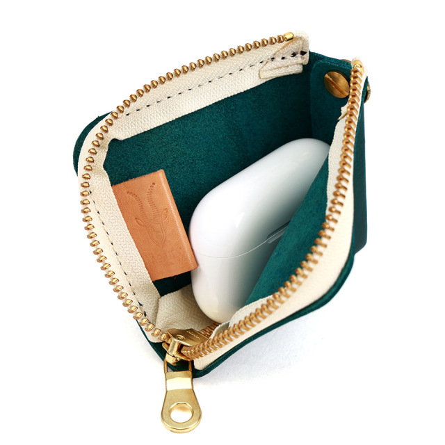 L字ファスナー ミニポーチ イヤホンポーチ キーポーチ キーケース 小物 革 レザー おしゃれ