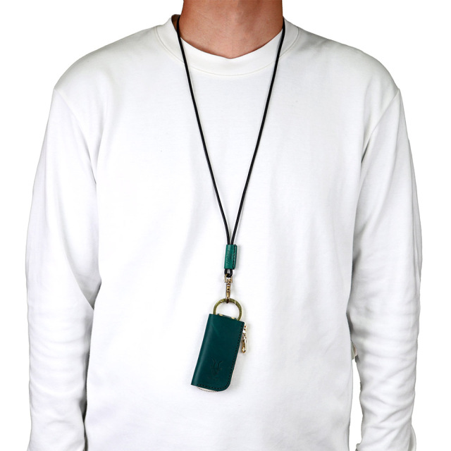 ネックストラップ 牛革 レザー IDカード 社員証 入館証 IDホルダー