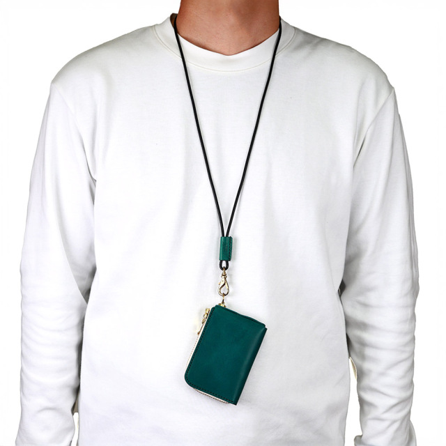 ネックストラップ 牛革 レザー IDカード 社員証 入館証 IDホルダー