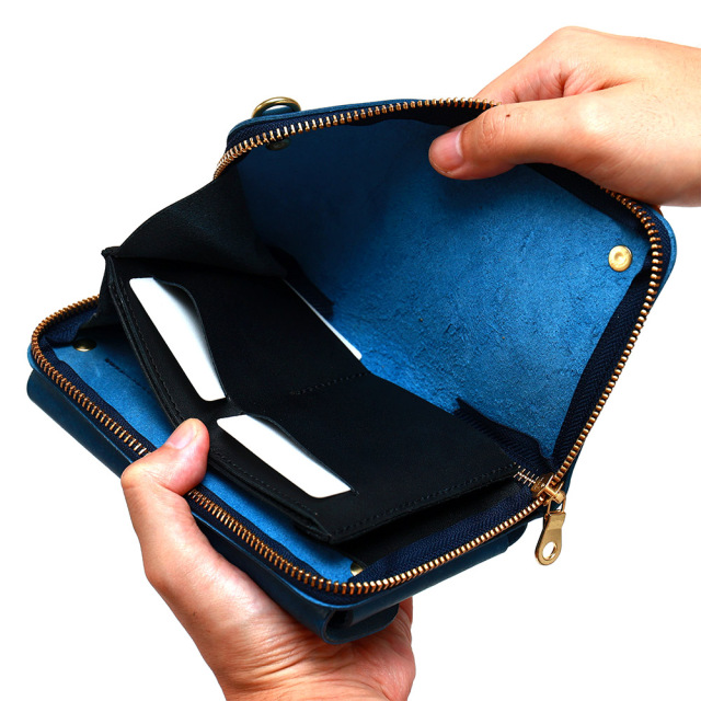 お財布ポシェット スマホポシェット お財布バッグ スマホポーチ スマホショルダー お財布ショルダー 本革 牛革 日本製